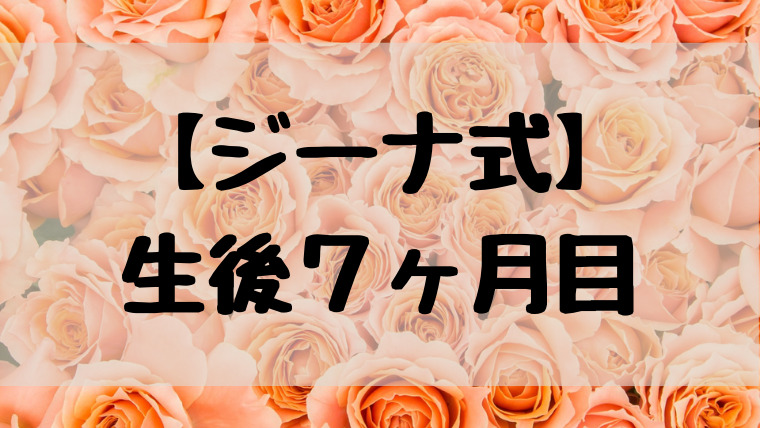 ジーナ式 生後７ヶ月目 くにまよブログ