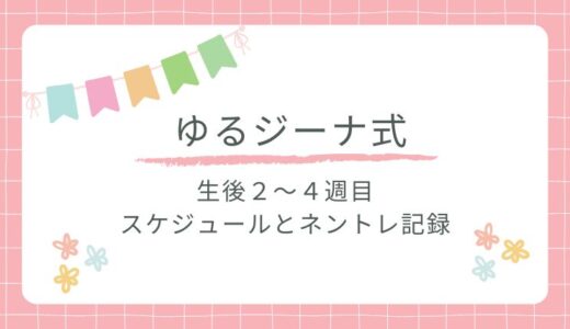 【ゆるジーナ式】生後２〜４週目のスケジュールとネントレ記録